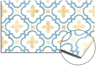KitchenArt - Azure Blossom Spatscherm - 60x30 cm - Spatscherm Achterwand Keuken - Spatwand Keuken