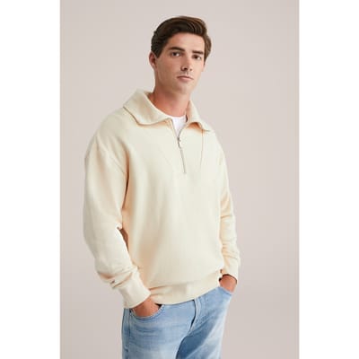 WE Fashion Halfway Zipper Ecru Taglia: M | Maglioni a maglia Outlet | Uomo | Marrone
