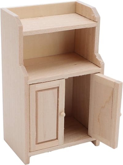 Poppenhuis Kledingkast - Mini Meubel Poppenhuis Accessoire - Poppenhuis Inrichten - Vintage Design - 13 x 8 x 6 cm