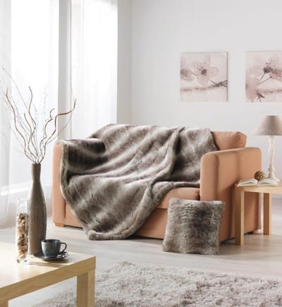 Dubbele Plaid - Deken Sprei - Comfortabel Zitten - Zachte Velours - 130x160 cm - Bruin