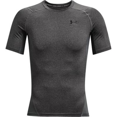 Under Armour UA HG Armour Comp SS Heren Sportshirt - Grijs - Zwart