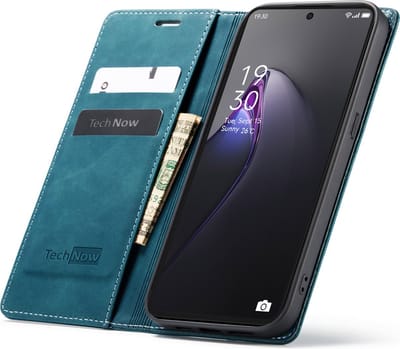 Hoesje geschikt voor Oppo Reno 8 Pro - Book Case Leer Slimline Blauw