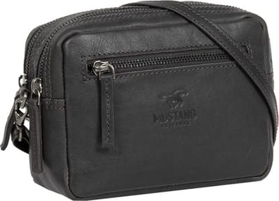 MUSTANG Leren Schoudertas Catania Crossbody Black Zwart