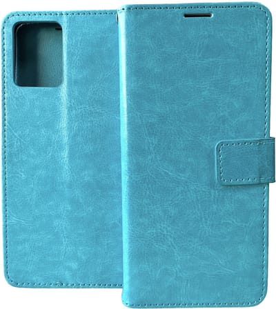 Bookcase Geschikt voor: Oppo A79 5G - Turquoise - portemonnee hoesje - Book Cover + 1x Screenprotector