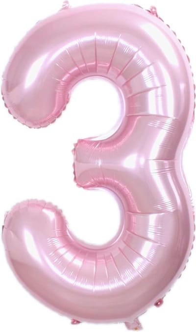 Ballon Cijfer 3 Jaar Roze Verjaardag Versiering Cijfer Helium Ballonnen Roze Feest Versiering 86 Cm Met Rietje