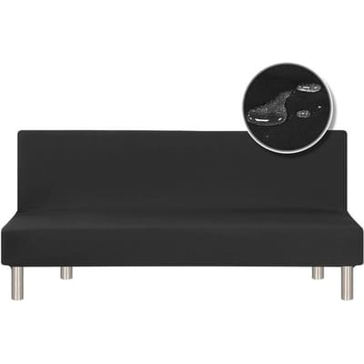 Waterdichte Bankbedhoes Zonder Armleuning Elastische Strakke Wikkel Bankhoezen Stretch Flexibele Slipcovers Bank Voor Banket Hotel S Size zwart