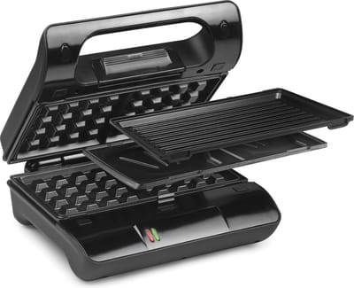 Nova Multi & Sandwich Grill Compact Pro – Contactgrill, Tosti Apparaat & Wafelijzer – 700 Watt – 6 Verwisselbare Platen – RVS – Compacte Multifunctionele Grill