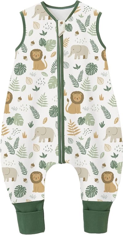 Babyslaapzak met voetjes 1,5 TOG - Jaarlijks gebruik - Slaapzak met pijpen - Slaapromper - Voor jongens en meisjes