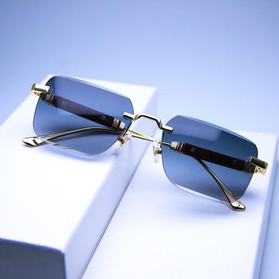 Nieuwe Mode Vierkant Montuur Heren Zonnebril Veelzijdige Zonnescherm Spiegels Randloos Casual Metalen Zonnebril UV400 Oogbescherming 1PC gray