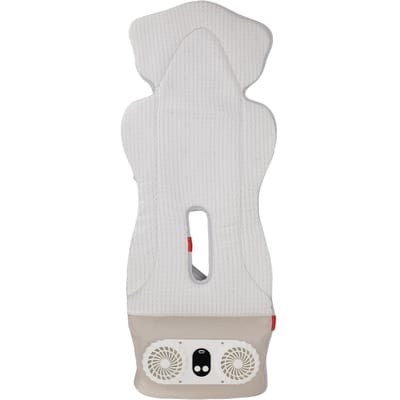 Baby Autostoel Koelvoering Draadloos 3 Windsnelheden Oplaadbaar 2 Ventilatoren Elektrisch Baby Kinderwagen Ventilatiekussen white