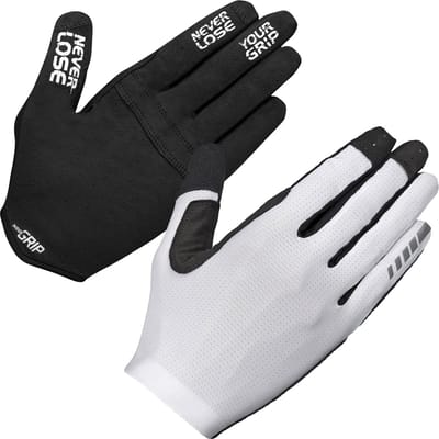 GripGrab - Aerolite InsideGrip Lange Vinger Zomer Race MTB Fietshandschoenen zonder Padding - Wit - Unisex - Maat XXL