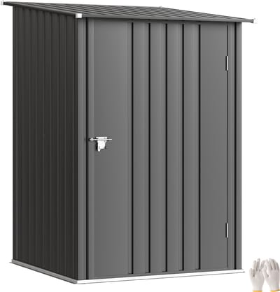Outsunny - Tuinhuis - Staal - 100B x 103D x 160H cm - Donkergrijs