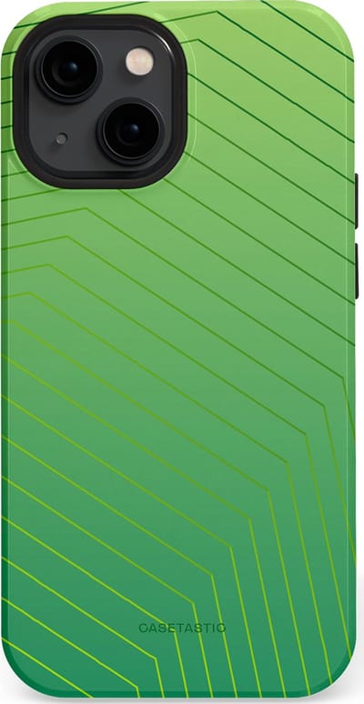 Casetastic Hoesje Geschikt voor Apple iPhone 13 Mini Magsafe - Stijlvolle Beschermende Duo-layer Case - Neon Groen Net
