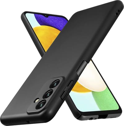 Cadorabo Hoesje geschikt voor Samsung Galaxy A13 5G in METAAL ZWART - Hard Case Cover beschermhoes in metaal look tegen krassen en stoten