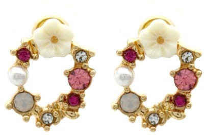 Oorbellen - oorstekers – 1,5cm - goudkleurig - rood - paars - wit - sieraad - accessoire - cadeau - geschenk - chique - feest – feestdagen
