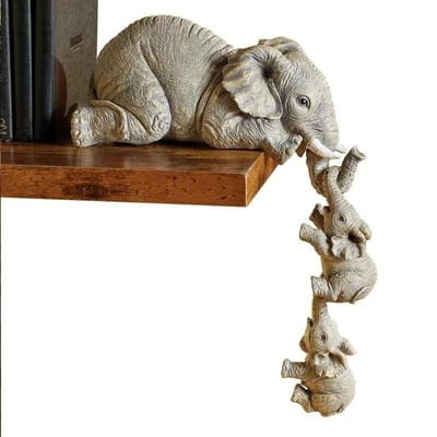 3 stks/set Leuke Olifant Beeldjes Olifant Holding Baby Olifant Hars Ambachten Woninginrichting Gift