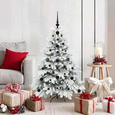 vidaXL - Kunstkerstboom - met - 150 - LED - met - standaard - Wit - 120 - cm - PE - en - PVC