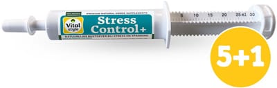 Vitalstyle StressControl+ - Paarden Supplement - Natuurlijke Rustgever bij Stress en Spanning - Voordeelverpakking - 6 x 30ml