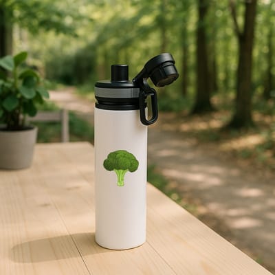 Hacebo® - Brocoli waterfles met draaidop grijs - Groente - Groente liefhebbers - kool - gezond eten - water fles - 850ML