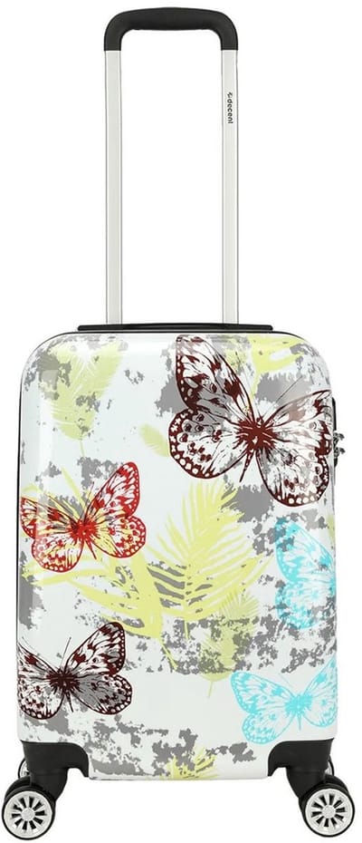 Decent Forenza Handbagage koffer lichtgewicht - Reiskoffer trolley – Koffer met print - Reis rolkoffer met wieltjes - Reistrolley op wielen - Luggage suitcase - 55x35x25 cm - Bagage 55 cm - BUTTERFLY