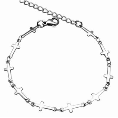 Armband- Kruis- RVS- 26-30 cm - Charme Bijoux