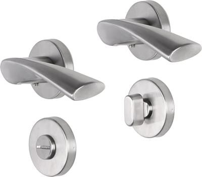 Deurkruk - Impresso Wigston - Voor binnen - Rond met rond Toiletrozet - RVS - 2 stuks