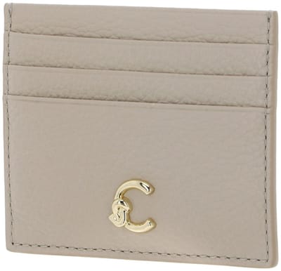 COCCINELLE Leren kaarthouder C-Me Document Holder Grained Leather Sandshell beige
