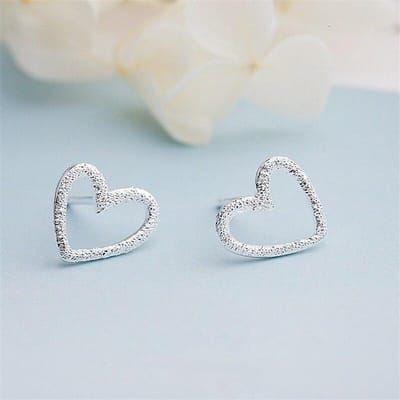 925 Sterling Zilver Schattige Hart Stud Oorbellen Voor Vrouwen Feest Pendientes Brincos Voorkom Allergie Sieraden Eh650 gray