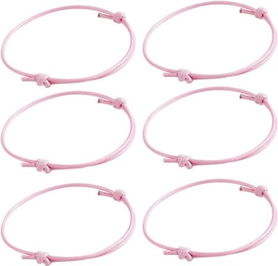50 stuks handgemaakte Koreaanse gewaxte polyester armbanden in roze, verstelbaar en ideaal als vriendschapsarmbanden voor dagelijks draagcomfort