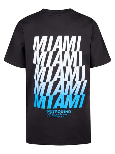 Petrol Industries - Jongens Backprint T-shirt Flamingoline - Zwart - Maat 104