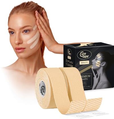 CureTape® Beauty - Face Taping - Beauty Tape - Face Tape - Gezichtsverzorging - Anti Aging - Collageen - Gezicht Tape - 2,5cm x 5m - 2 rollen