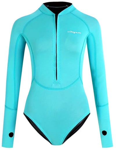 Bovista Wetsuit Dames - Swimsuit - Shorty - Surfpak - Duikpak - Lange Mouw - Zwemsuit - Blauw - XS