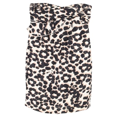 See by Chloé bedrukte strapless mini-jurk van zijde met dierenprint
