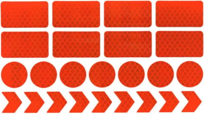 Winkrs® Reflecterende Veiligheids stickers Oranje/Rood - Reflectie tape voor in het verkeer - Maak wandelwagens, koffers, buggy's, skelters, helms, fietsen etc goed zichtbaar - Fietsreflector