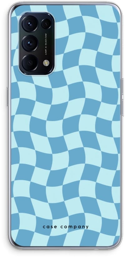 Case Company® - Hoesje geschikt voor Oppo Find X3 Lite hoesje - Grid Blauw - Soft Cover Telefoonhoesje - Bescherming aan alle Kanten en Schermrand