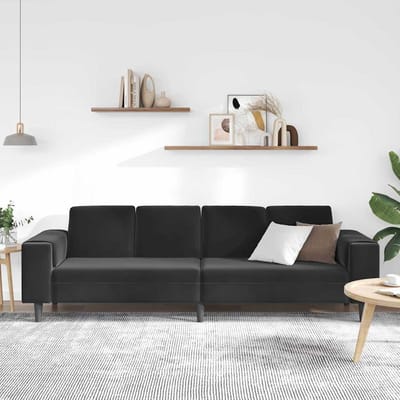 vidaXL - Woonkamerbank - Zwart - 250 - x - 77 - x - 76 - cm