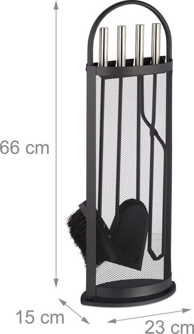 VuurZon haardset zwart - haardstel 5-delig - openhaard gereedschap - haard accessoires