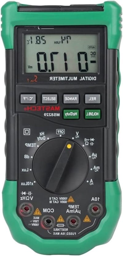 Digitale Multimeter - Meetinstrument - Elektrische Metingen - 5 In 1 Functies - 195 mm - Zwart