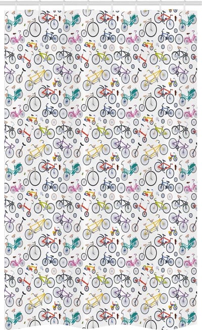 ABAKUHAUS Badkamer douchegordijn – Retro fietsen – 120x180 cm – Multi
