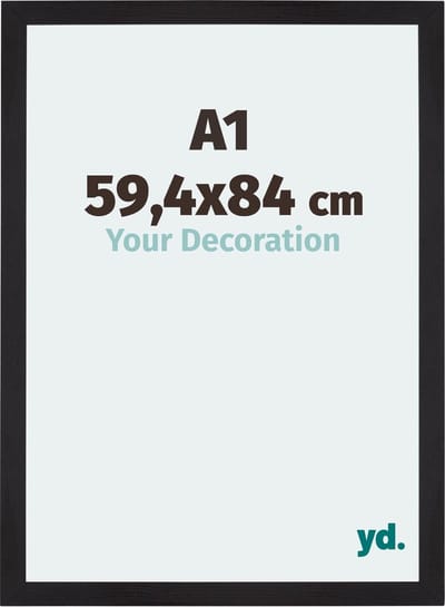 Your Decoration - Fotolijst A1 59,4x84 cm - MDF - Zwart Houtnerf - Mura