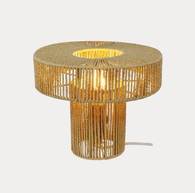 C-creation Toza - Tafellamp riet - rotan - vensterbank lamp - retro