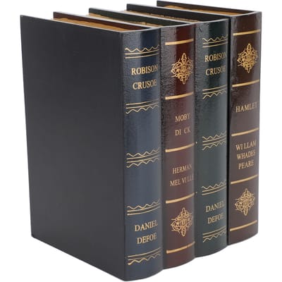 Boîte de rangement en forme de livre, style vintage antique, panneau de densité polyvalent, décoration pour livre de café black