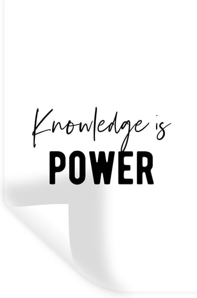 Muurstickers - Sticker Folie - Quote - Power - Studeren - 20x30 cm - Plakfolie - Muurstickers Kinderkamer - Zelfklevend Behang - Zelfklevend behangpapier - Stickerfolie