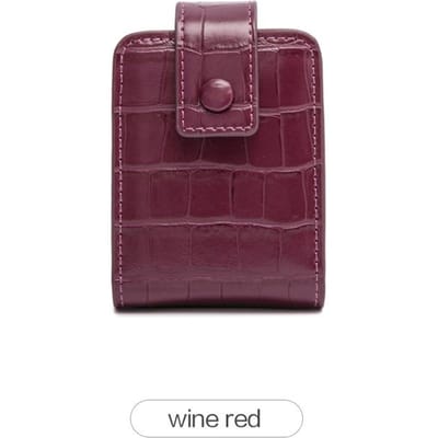 Mini Sac à Lèvres Portable avec Miroir, Petit Sac Cosmétique Minimaliste avec Bouton, Étui de Rangement pour Maquillage pour Femmes en Relief Crocodile