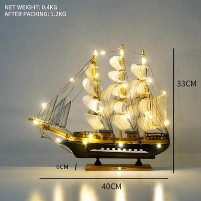 Creatief Zeilboot Model Woonkamer Huisdecoratie Decoratie Wijnkast Veranda Boekenplank Bureau Ornament Met Lichtjes voor Cadeau