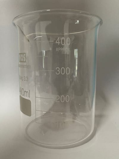 VOS Bekerglas 400 ml laag model – hittebestendig borosilicaatglas 3.3 – 1 stuk