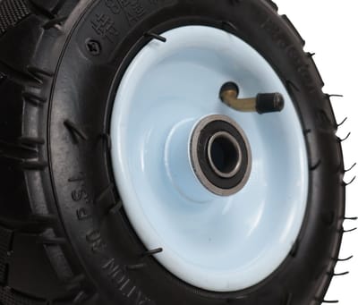 Steekwagenwiel - 2.50-4 - luchtband en stalen velg - maximale belasting 100 kg - asgat/naafdiameter: 16 mm - inclusief kogellager