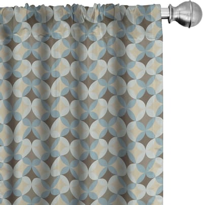 ABAKUHAUS Geometrische ronde bloemmotieven gordijnen – 2x75x175 cm – Meerkleurig