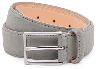 DTCH.FIT Herenriem Suède Bobby - Riem Lichtgrijs - Pantalon & Jeans Broekriem - Riemmaat 95cm - Totale lengte 110cm