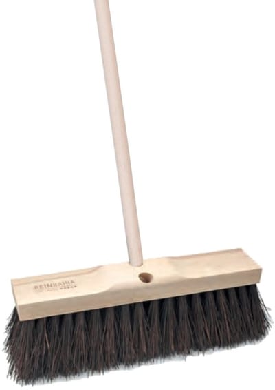 Sorex Straatbezem Bassin van hout - 40 cm - harde vezels - buitenbezem - Luxe kwaliteit - Steel 120 cm- Voor beton/keramische tegels - Geen krassen